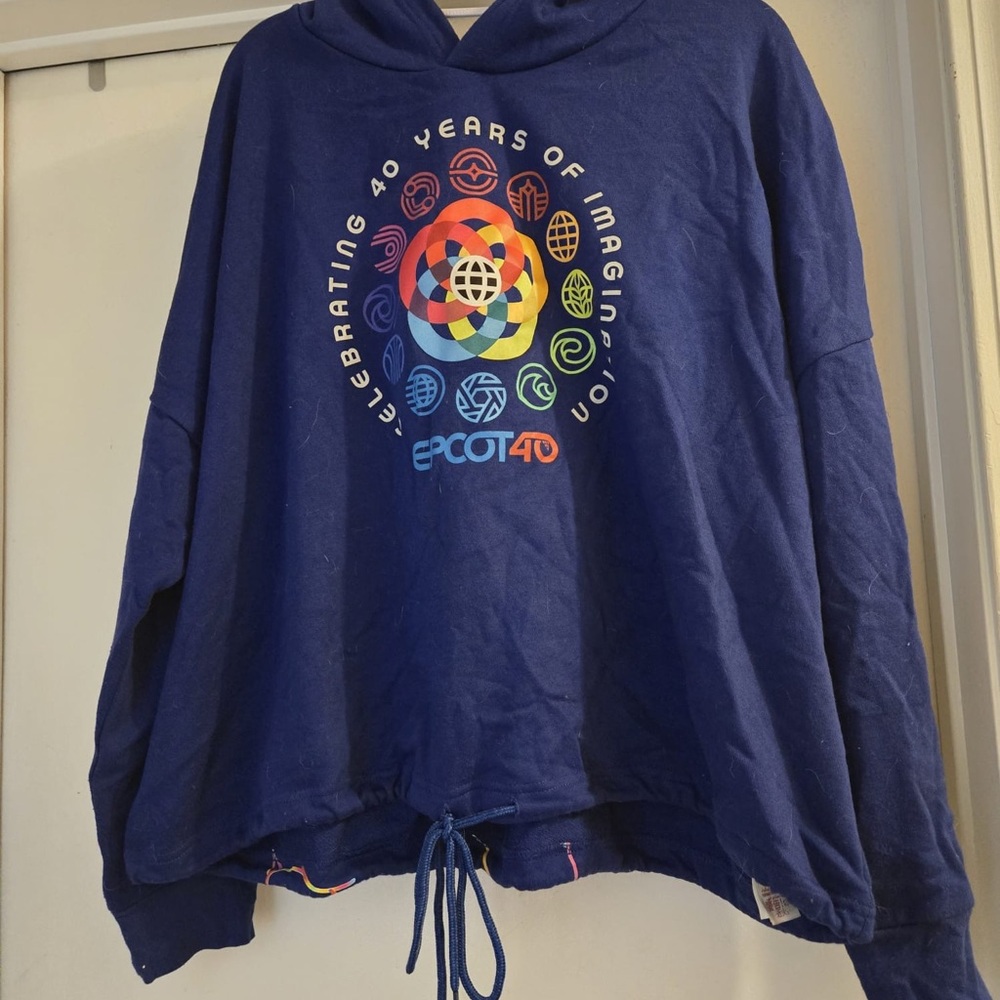 Blue Epcot 40 Years Hoodie